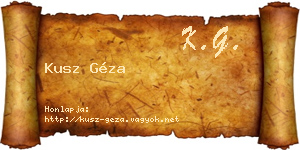Kusz Géza névjegykártya